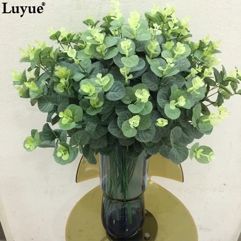 

5 Pieces Artificial Garden Plant Green artificial bonsai flower branch Leaf balcony home decoration plant branch