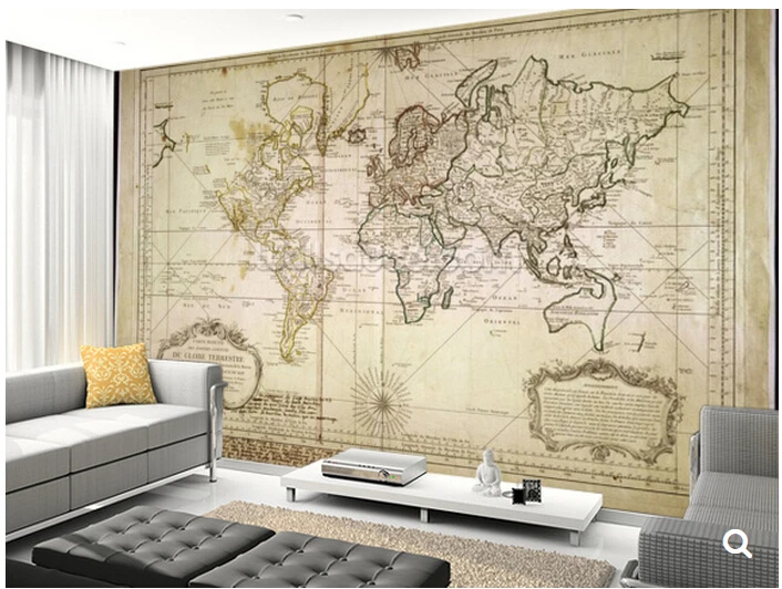 カスタムpapelデparede Infantil 歴史的な世界地図 3dレトロ壁画子供部屋キッズルームビニール壁紙 Retro Mural Papel Depapel De Parede Infantil Aliexpress