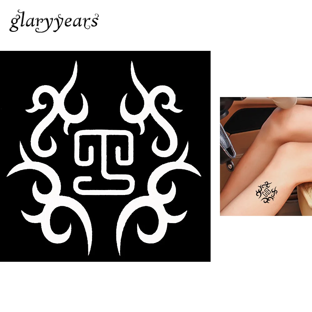 1 шт. маленький индийский трафарет для татуировки хной родовой тотем дизайн