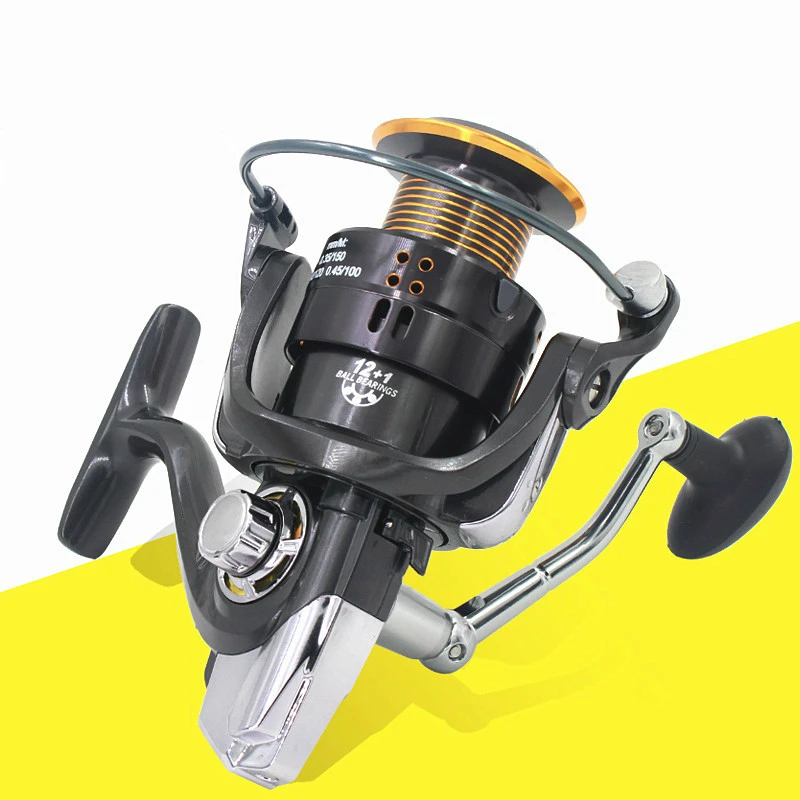 High Quality Full Metal Spinning Fishing Reel 12+1 Ball Bearing Rubber Handle Gear ratio 5.21/