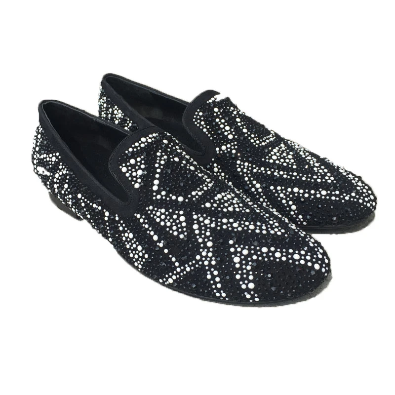 white glitter loafers