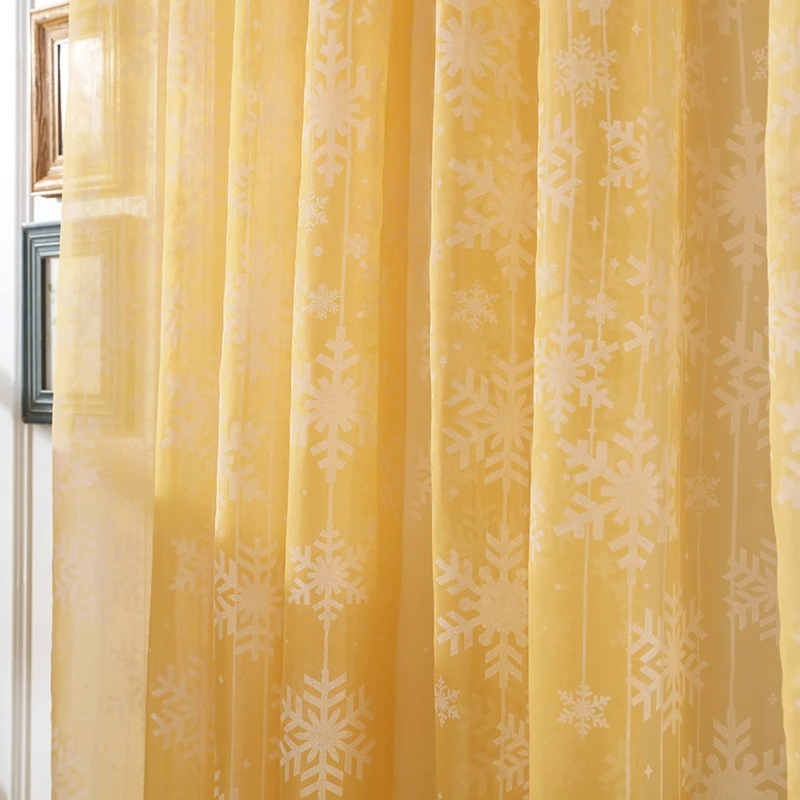 Snowflake Transparent Printed Curtain Chinese Style Study Curtain Bamboo Curtain, Beautiful Window Screen