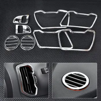 

CITALL 8pcs Chrome Car Interior Steering Wheel Trim + Air Vent Outlet Cover Trim Kit For Kia Sportage R 2011 2012 2013 2014 2015