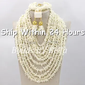 

Exclusive New White Coral Beads Wedding Jewelry Set Arabic Brides Gift Coral Jewelry Set Free Shipping ABJ544