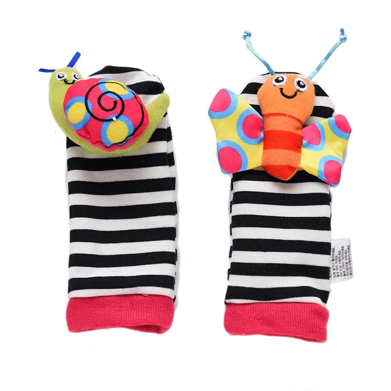 Мультяшные игрушки для детей 0-12 месяцев мягкие детские погремушки-животные детские плюшевые носки для новорожденных детские игрушки повязка на запястье детские носки