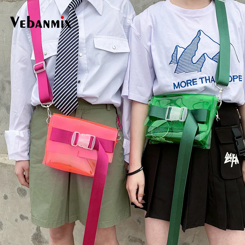 

Clear Transparent PVC Shoulder Bags Women Small Candy Color Girls Jelly Bags Purse Handbags Fashion Summer Beach Crossbody Bag
