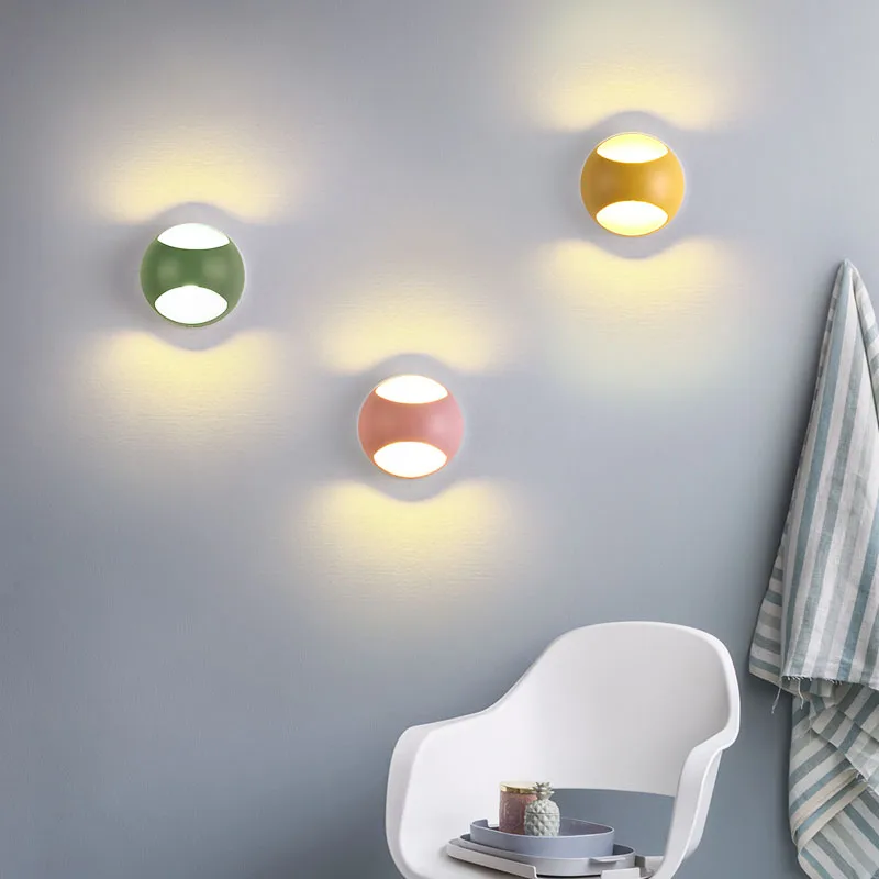  LED Wall Lamps 5W 100V-220V Living Room Light Fixtures Indoor Wall Lights Chromatic Background Kid' - 32837788408