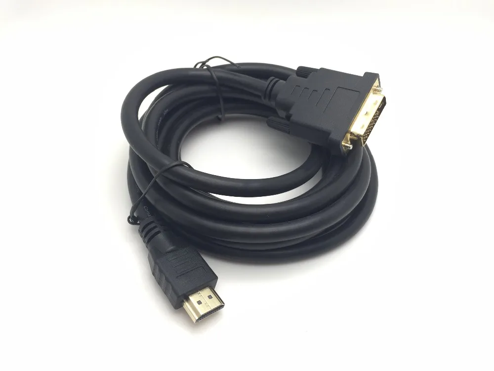 Кабель HDMI-DVI Номинальный Высокоскоростной двунаправленный кабель HDMI-DVI адаптер 24+ 1 pin позолоченный upports 3D 1080 P-черный