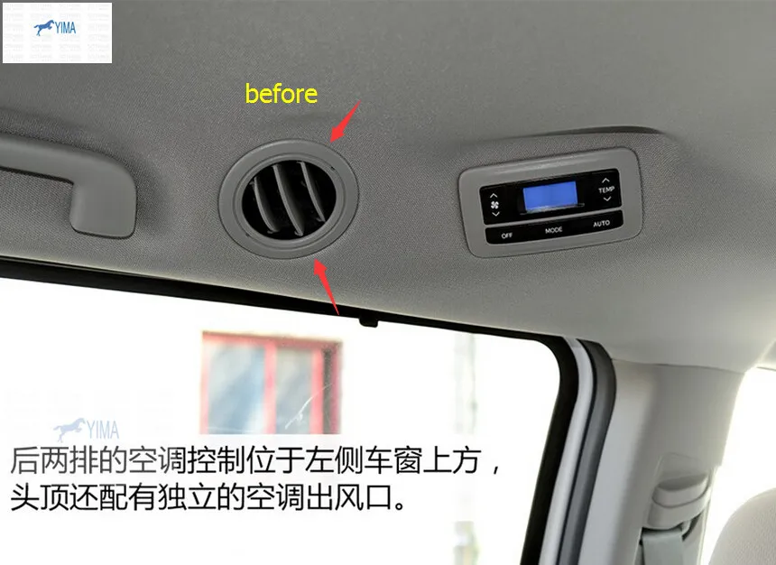For Toyota Sienna 2013 2017 ABS Roof Air Vent Outlet Cover Interior