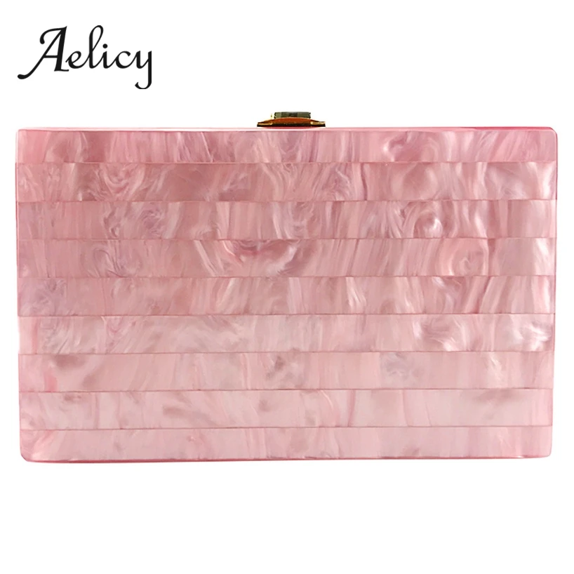 

Aelicy Women Evening Bag Chain Crossbody Brick Bag Ladies Dinner Bag Geometric Stitching Color Acrylic Box Party Package