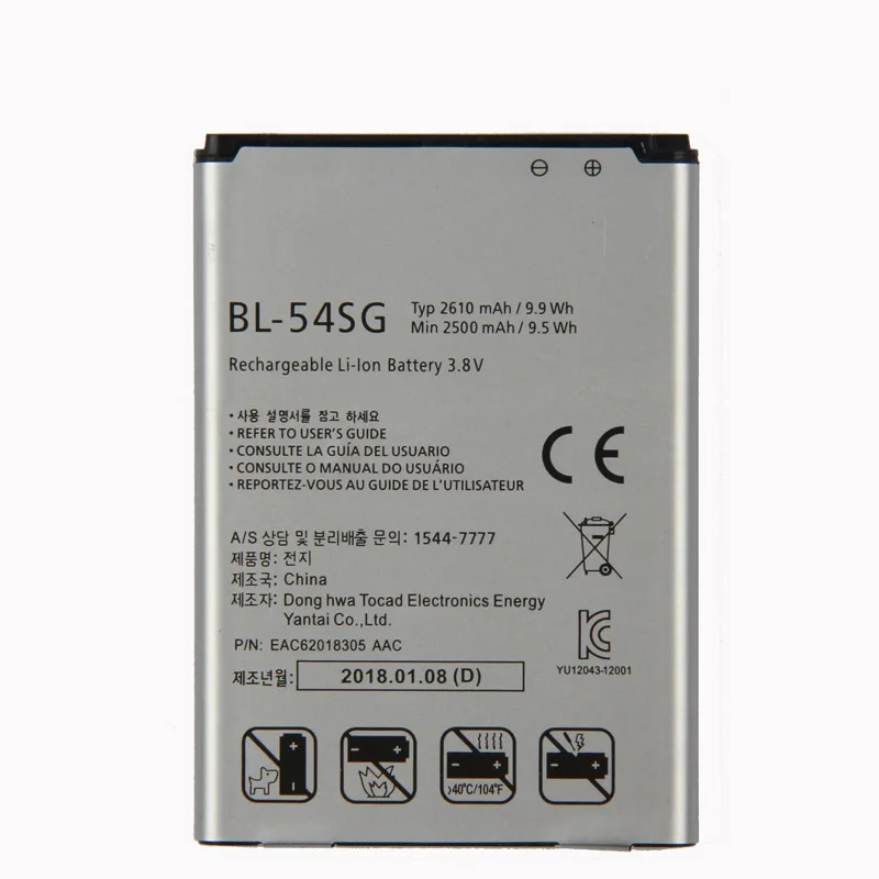 Оригинальный BL 54SG Аккумулятор для LG G2 F320 F340L H522Y 2610mAh F260 D728 D729 H778 H779 D722 lg90