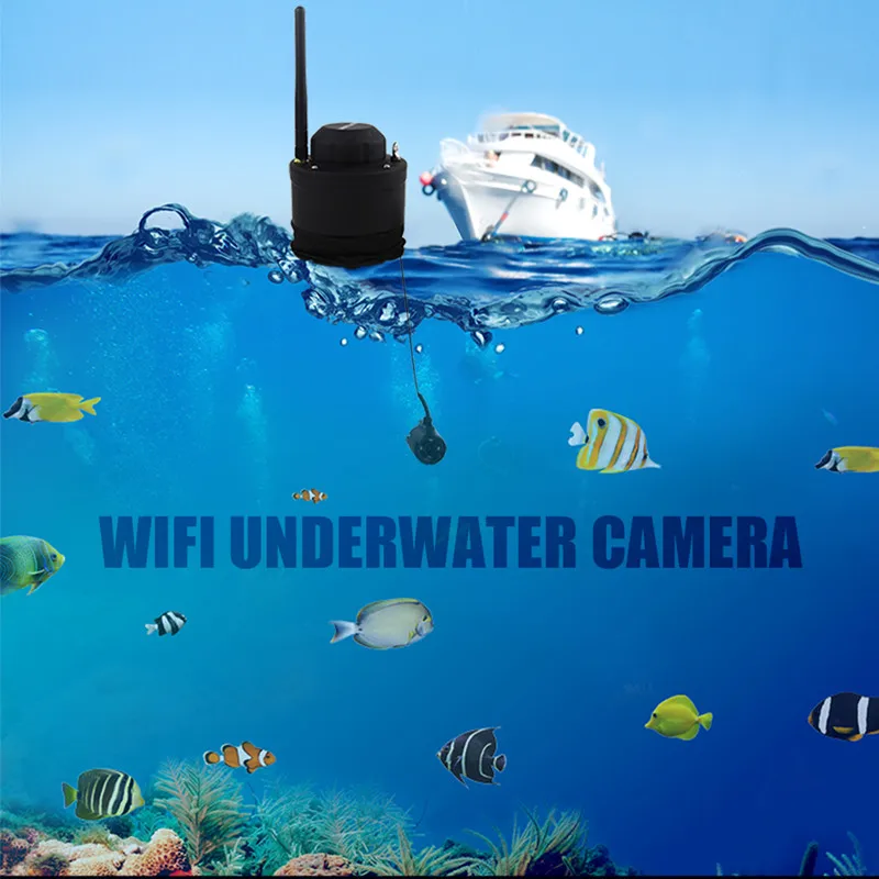FF3309 محظوظا wifi نطاق التشغيل تحت الماء كاميرا صيد الكاميرا 80 متر اللاسلكية السمك مكتشف صالح لالروبوت ios app