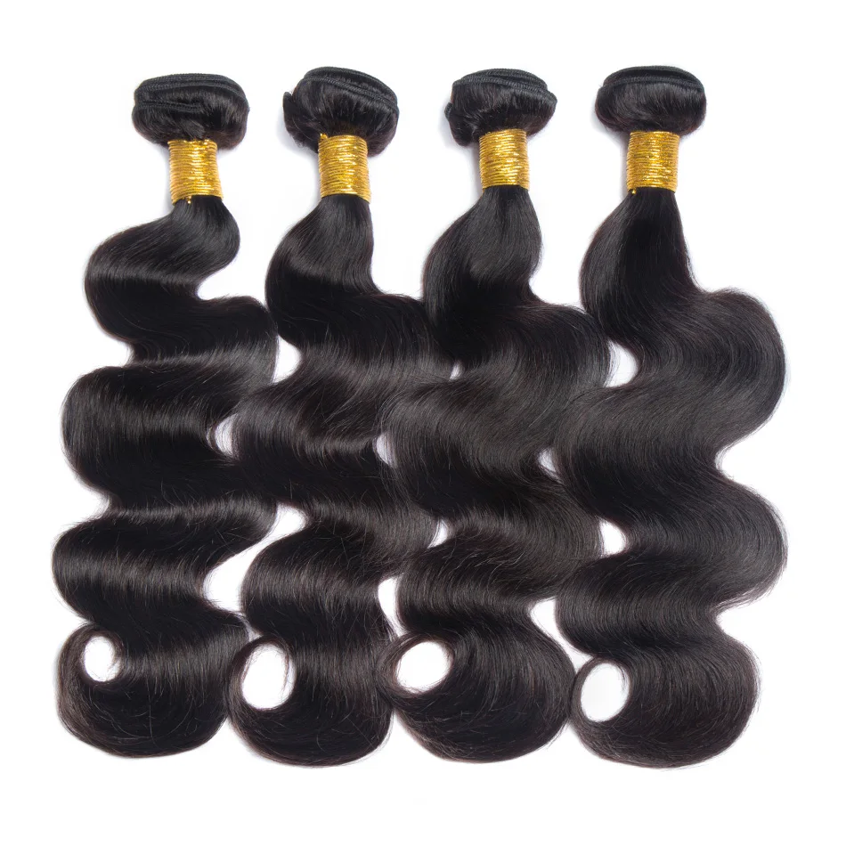 Body Wave Bundles Indian Human Hair Weave Bundle 1 / 3 / 4 Bundles Virgo Non Remy Hair Extensions Natural Color Can Be Restyled
