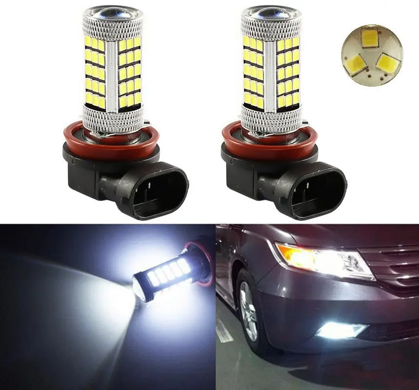 2X 30W 63 SMD H8 H9 H11 2835 Led Lights Led Projector Headlight Fog/Driving Headlamp Projector