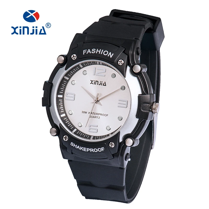 XINJIA Brand Popular Japan Movement Men Quartz Watch Dive Running 30M Fashion Outdoor Sport Wristwatches For Swimming Diver - Цвет: 0199 Silver