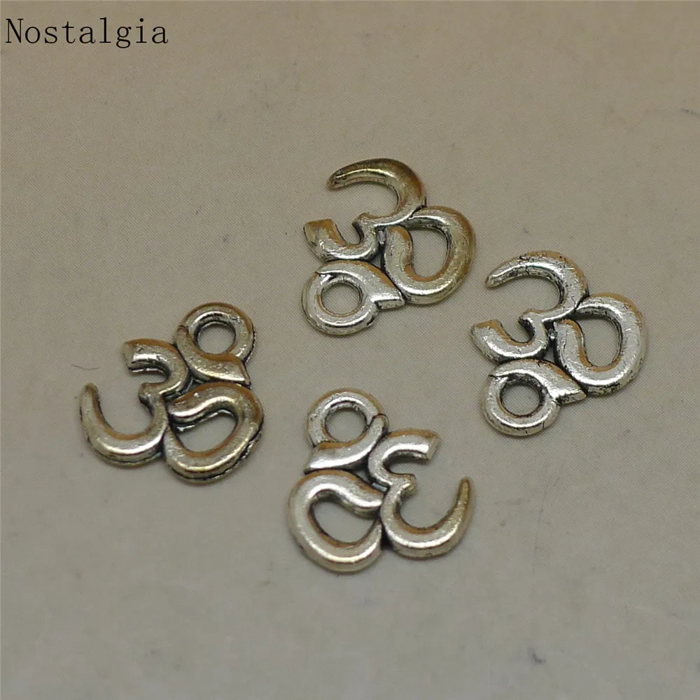 

Nostalgia 50Pcs Om Yoga Charm Religious Mandala Jewelry For Women Buddha Pendant 12*10MM