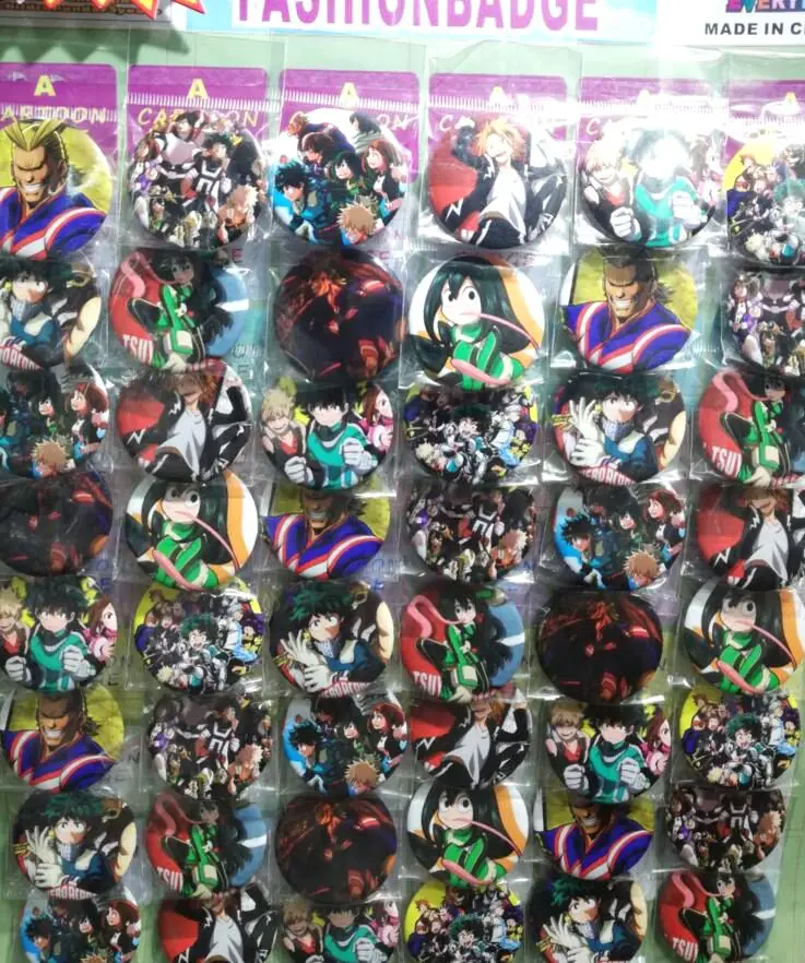 

New 48pcs/set Japanese anime Anime My Hero Pin Badges,Round Brooch Badge Kids Clothing Accessories 4.5 cm XA02