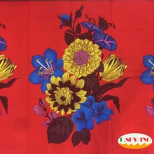 Красный Анкара Африканский воск печать ткань с батиком в африканском стиле цветочный дизайн гхановый воск принты хлопок 6 ярдов для украшения дома FL03