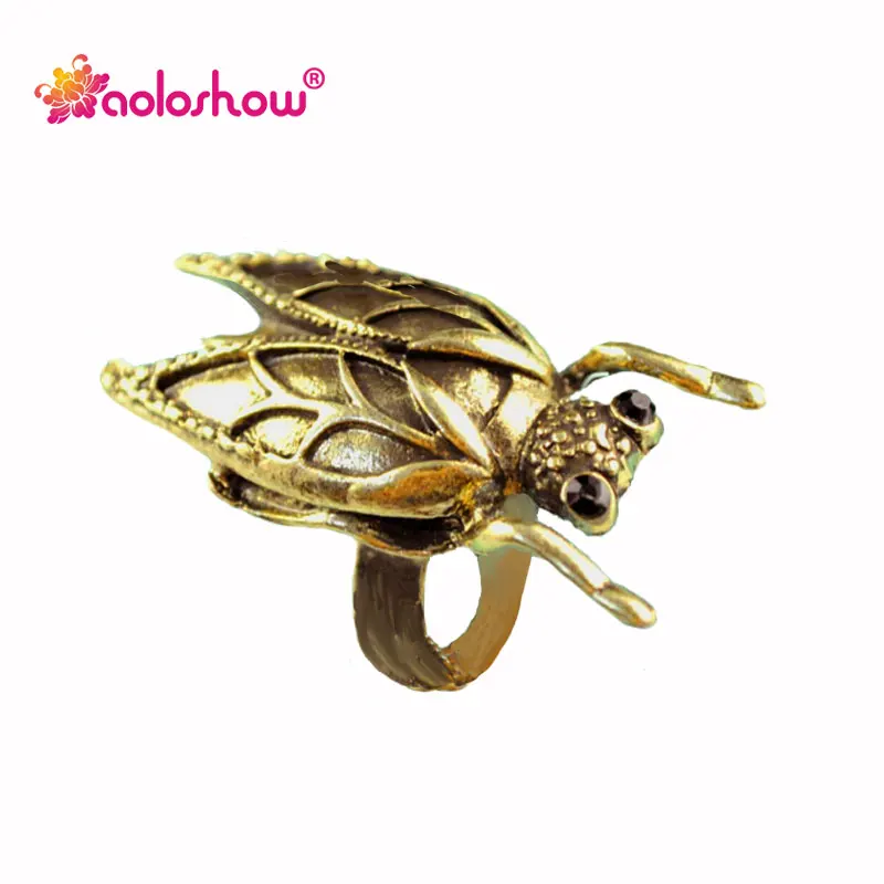 

Funny Cicadas Insects Rings for Women Vintage Gold & Silver Color Adjustable Size Punk Jewelry Finger Ring Rn-581
