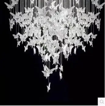 

Customized Butterfly Chandelier Angel Chandelier Nordic Simple Postmodern Retro American C leaf bird butterfly art glass front l