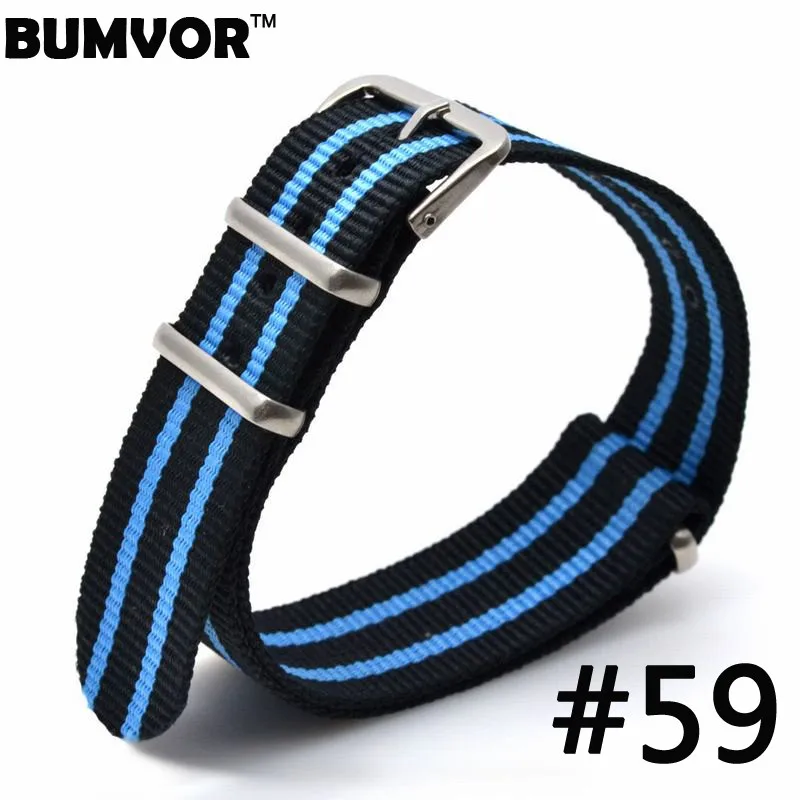 1pcs Nato Strap 22mm Nylon Watch Band Waterproof Watch Strap On For Hours men watchbands 57-83