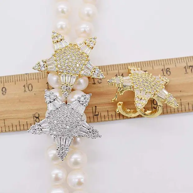 

sive stars shape zircon 30mm Jewelry Clasp for making jewelry necklace DIY string wholesale hook FPPJ FPPJ