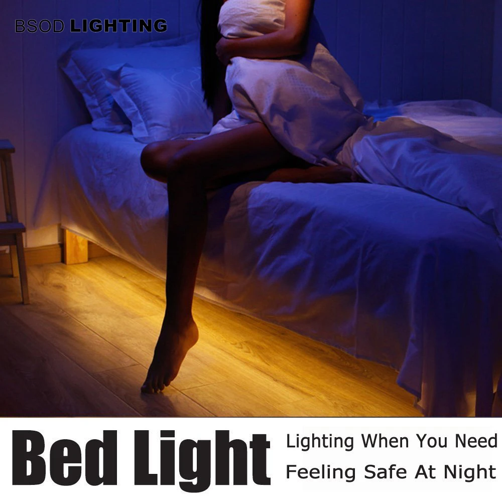 

BSOD Sensor Strip Light Night Striing AC85-265V Warm White Waterproof with Adapter Sensor Extend Line for Children Room