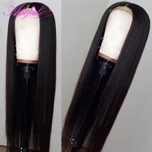 Perruque Lace Frontal Wig 360 brésilienne Remy lisse-Abijale, cheveux naturels, pre-plucked, Baby Hair, pour femmes