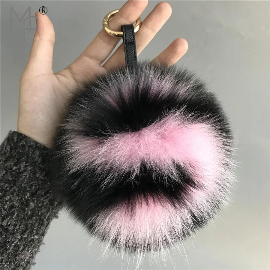 Magicfur натуральный шарик из меха лисы ABcharm 15 см большой помпон с буквами начальная S