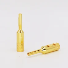 4PCS Viborg Audio Pure Copper Gold Plated Banana Plug Speaker Cable Plug DIY Speaker Cable plug