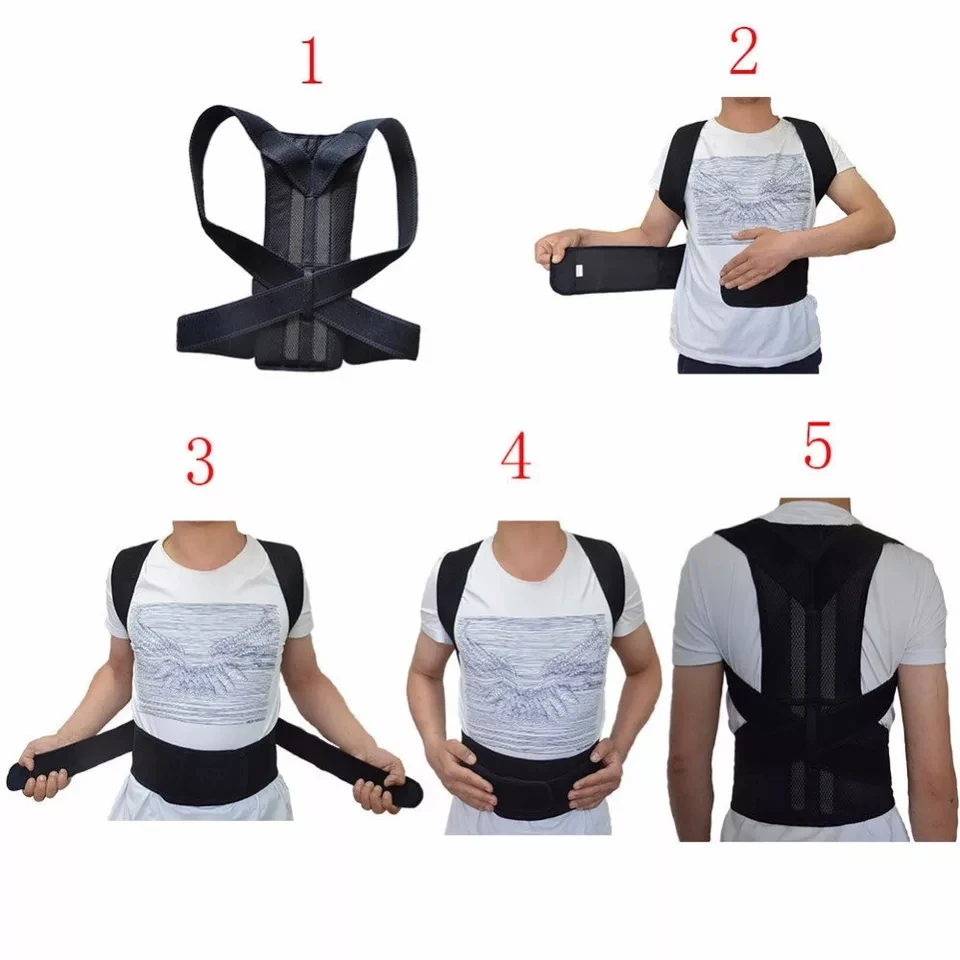 Adjustable Posture Corrector Brace Back Support Belt Cotton Inner Layer Waist Length Fits Tactical Gear Support for The Back