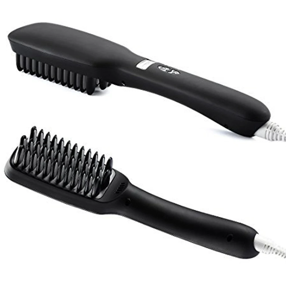 2 в 1 электрический выпрямитель для волос с ЖК дисплеем|fast hair straightener brush|hair brushelectric