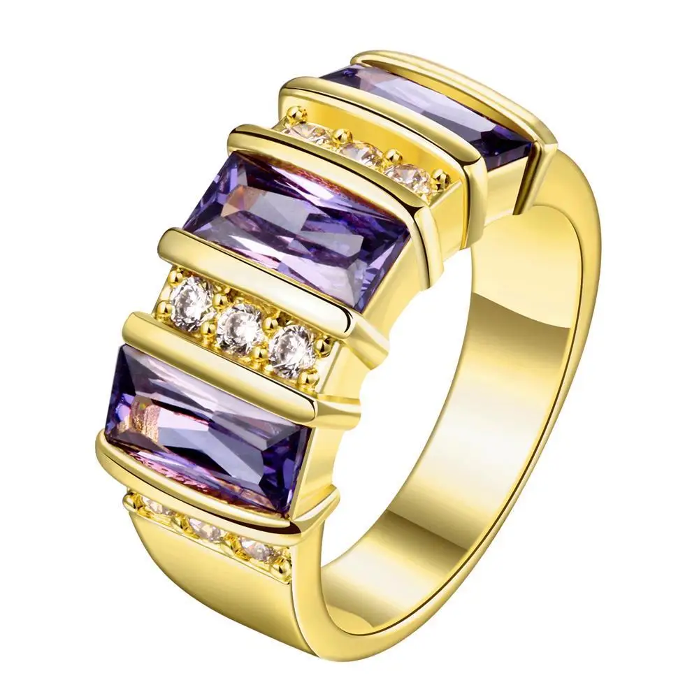 R181-B-8 High Quality Nickle Free Antiallergic New Fashion Jewelry 24K Plated zircon Ring