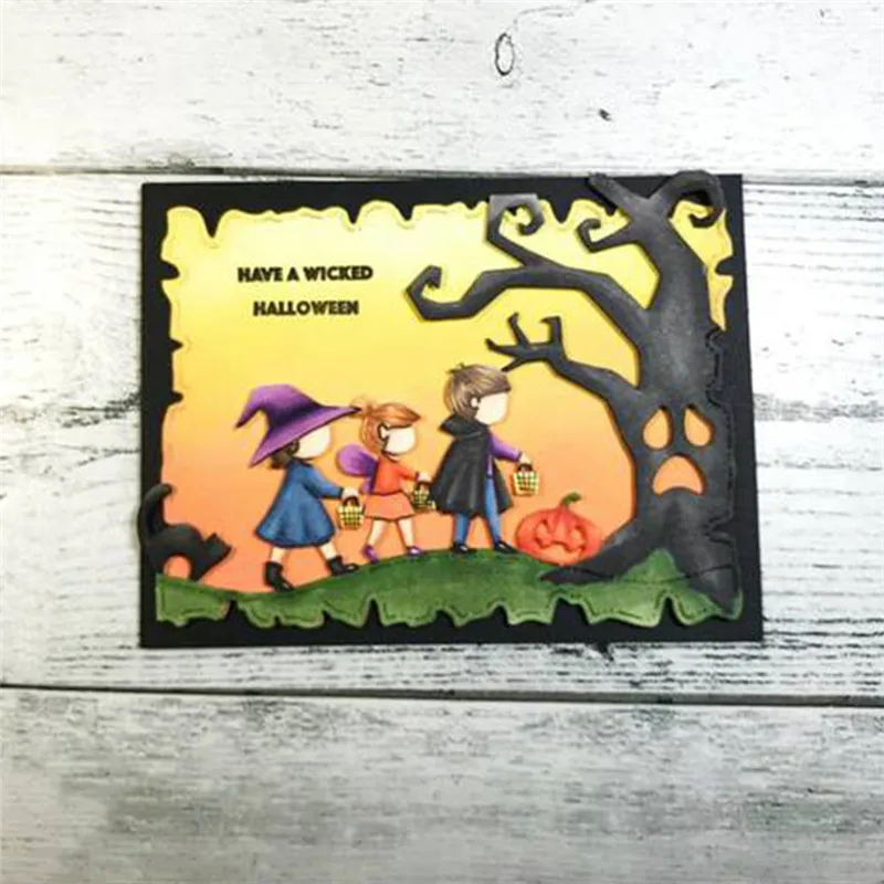 

DiyArts Halloween Cute Characters Metal Cutting Dies for Scrapbooking Card Making Album Embossing Crafts Mat Christmas New 2019