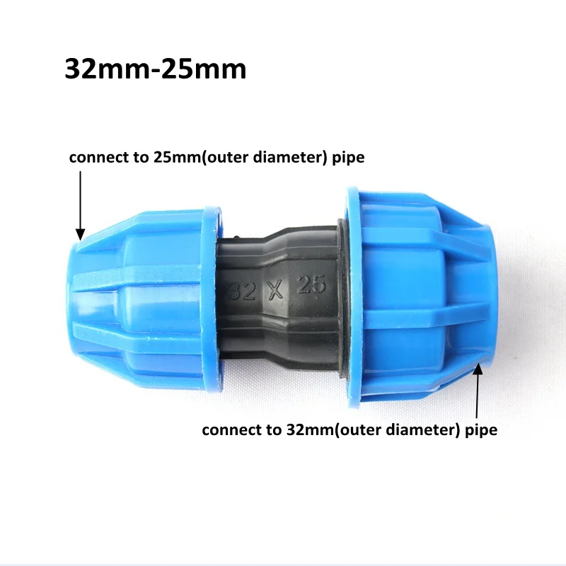 1 шт. NuoNuoWell PE 32 мм до 20 мм 25 мм трубы снижение прямой быстрый разъем для ремонта водопроводных Труб PPR ПВХ трубы адаптер шланг соединение
