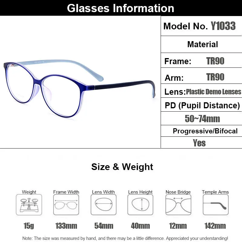 BAONONG Новое поступление шикарный простой дизайн сверхлегкий TR90 оптические очки полная оправа для женщин очки по рецепту Y1033