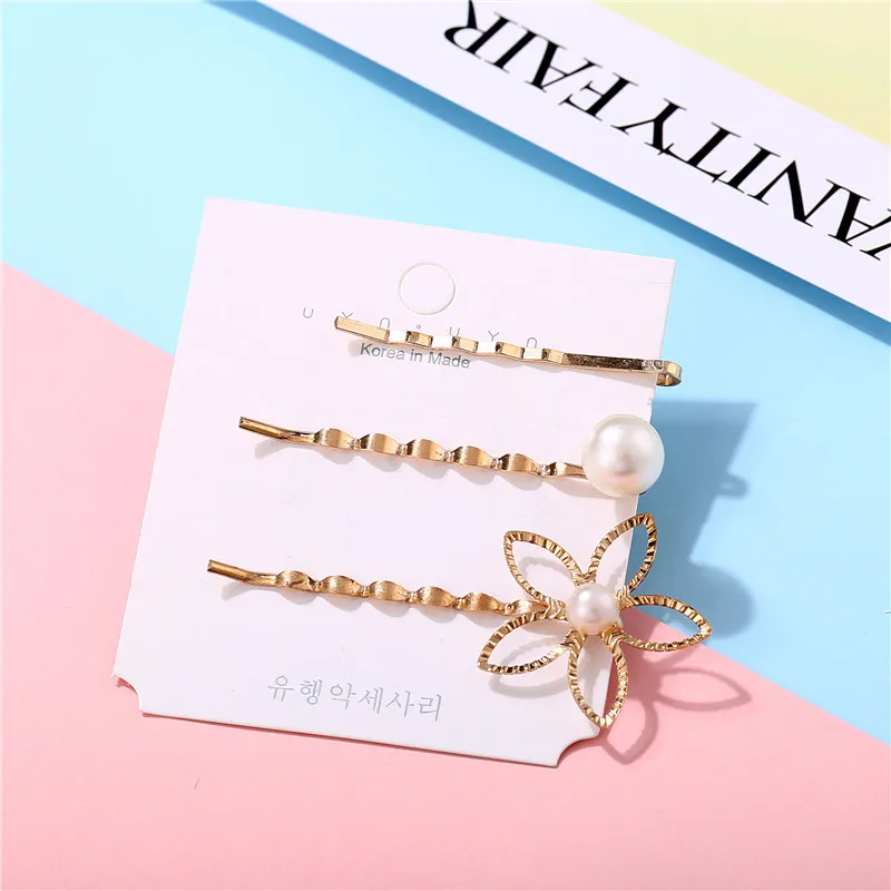 Yobest Fashion Pearl Hair Clip for Women Elegant Korean Design Snap Barrette Stick Hairpin Hair Styling Accessories - Окраска металла: 70021