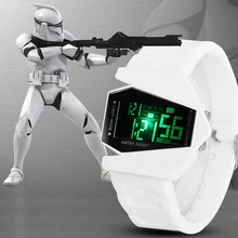 New Fashion Star Wars Men Watch Male LED Digital Future Casual Stopwatch Rubber Watchband Wristwatch Relogio Masculino PL154