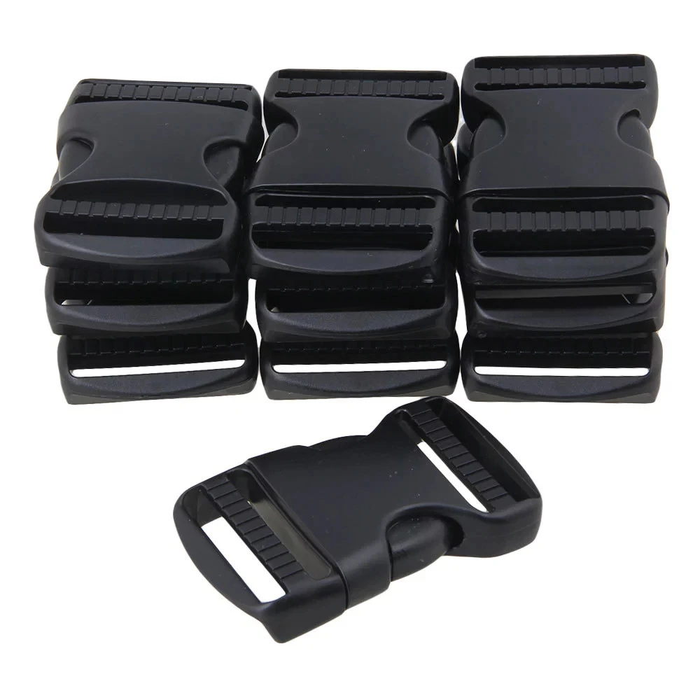 

10 x Black Plastic Bracelet Side Release Buckles for 3.8cm Width Belt