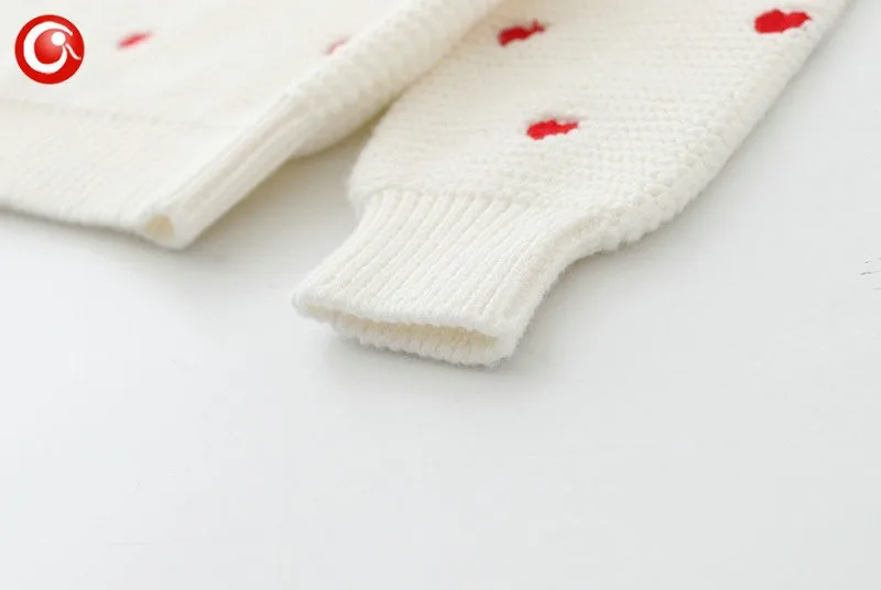 Children Girls Cardigan Heart Design Sweater Kids Long Sleeve O Neck Warm Pullover Knitted Clothes New Year Baby Clothing 2-6Y (10)