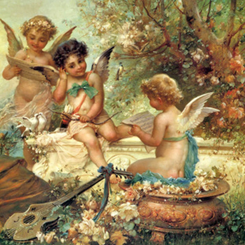 Needlework Diamond Embroidery Full Square Music Angel 5D Diy Diamond Painting Cross Stitch Children Household Adornment Picture