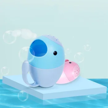 

ideacherry Baby Shower Bath Spoon Children Cartoon Shampoo Cup Newborn Kids Play Water Scoop Shampoo Baby Shower Water Spoon