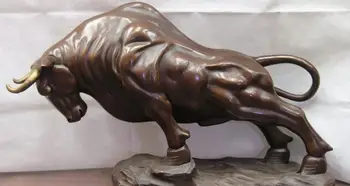 

19 China Red Copper Fengshui Home Decoration Bull Cattle Cow OX Statue Sculpture
