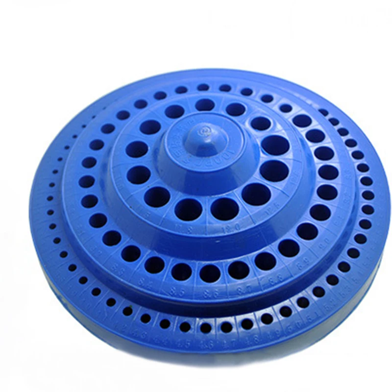

100 Holes Tool Drill Bit Storage Round Case Stand Shape Hard Plastic Organizer