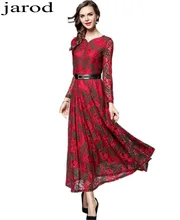 2017 New Women Autumn Winter Fashion red Lace font b Dresses b font Long Sleeve Sexy