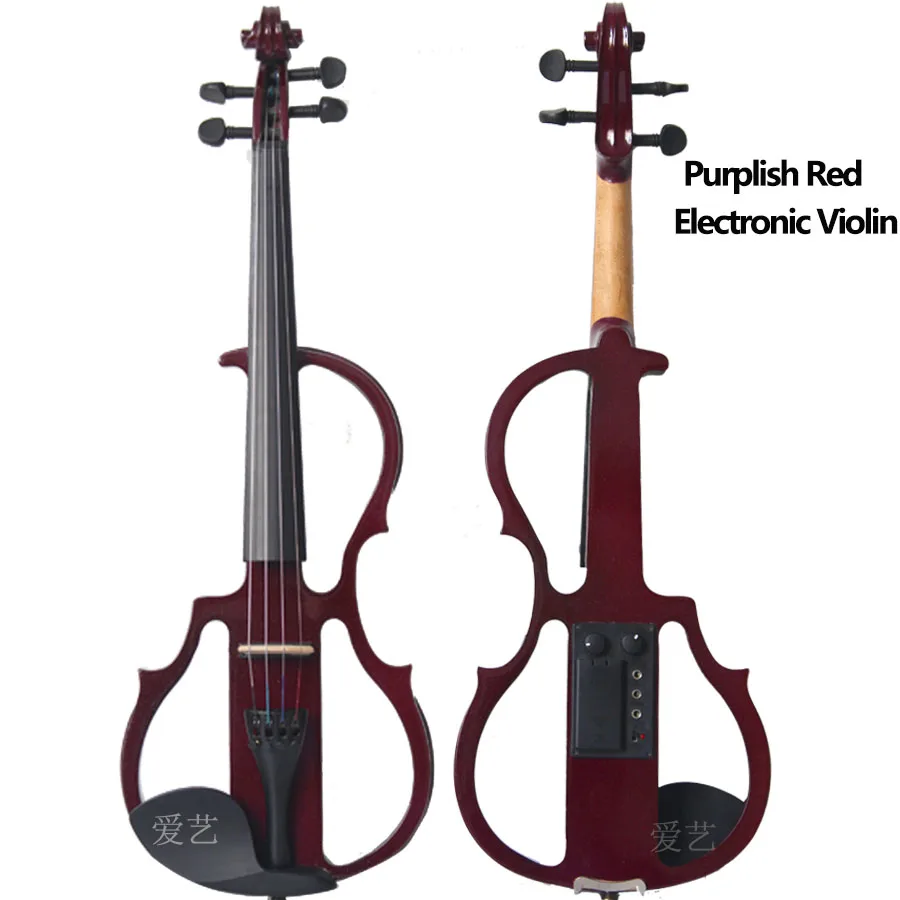 4/4 Electronic Violin Purplish Red Electronic Violin Wood Violin+Rosin
