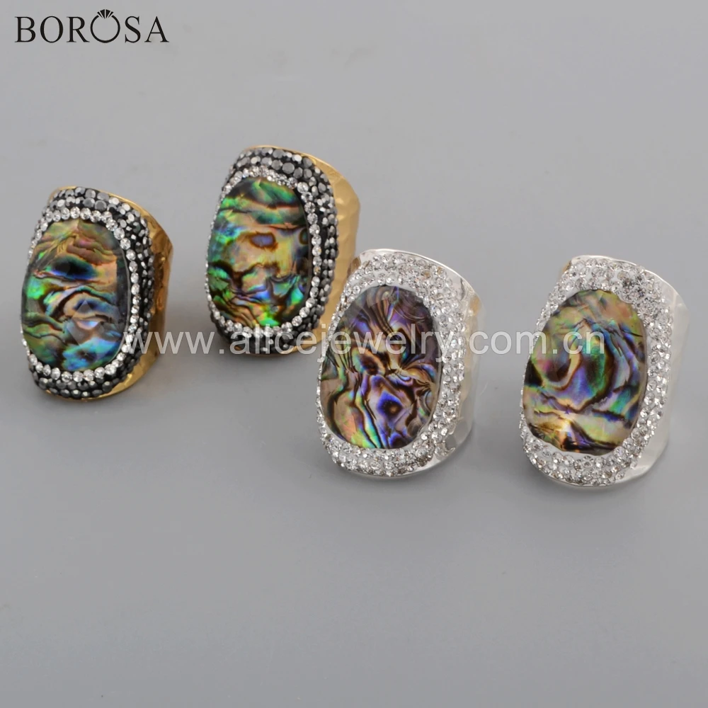 5 шт. кольца для вечеринок BOROSA с золотым наполнителем натуральный Абалон