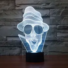 Курить мужчин светодиодный 7 цветов Изменение 3D Bulbing свет chimpanzee лампа Рождество новинка свет AsHome украшения