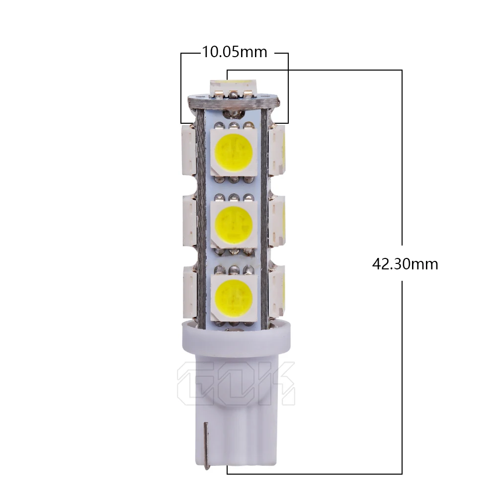 100 шт. Авто T10 led W5W 13led 5050 smd Авто t10 13SMD светодиодная клиновидная лампа t10 Светодиодные лампы автомобиля Клин Парковка потолочный плафон