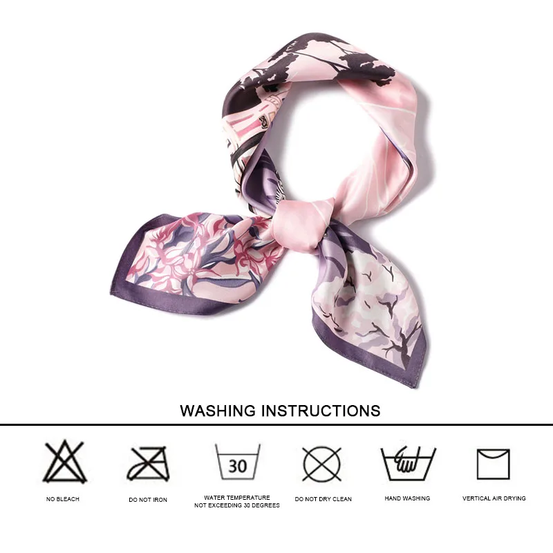 Высокое качество Шелковый шарф женский элегантный маленький квадратный платок на голову Высокое качество Весна Осень модные шарфы